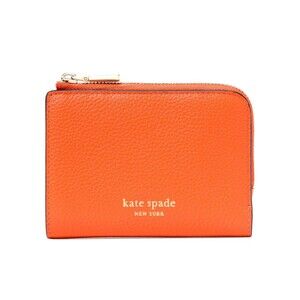 New Kate Spade Ava Pebbled Leather Zip Bifold Wallet Ruby Citrus Multi